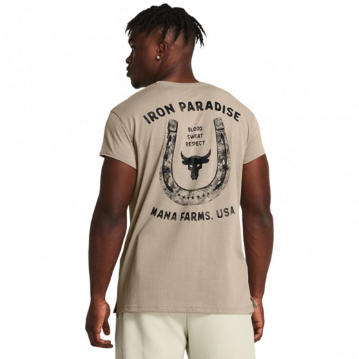 Męska koszulka treningowa Under Armour Project Rock Bal Cap Sleeve T - beżowa Under Armour XXL Sportstylestory.com