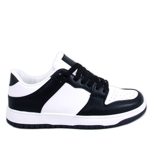 Sneakersy dwukolorowe Ballou Black białe ze sklepu ButyModne.pl w kategorii Buty sportowe damskie - zdjęcie 169525146