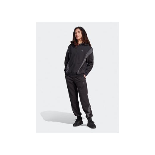 adidas Dres Sportswear Fleece IJ6066 Czarny Regular Fit ze sklepu MODIVO w kategorii Dresy męskie - zdjęcie 169527277