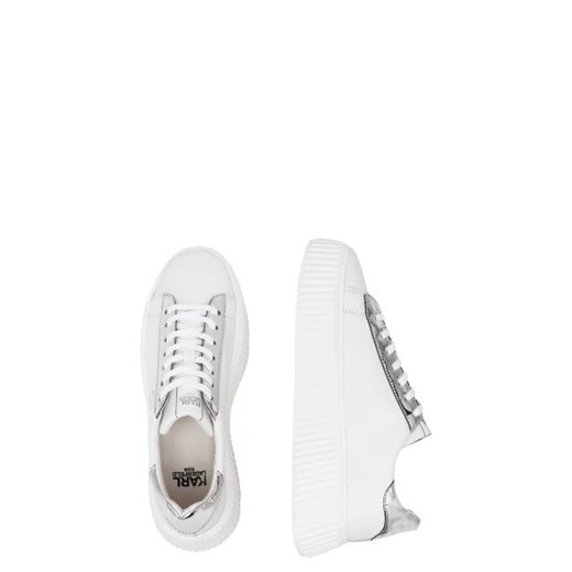 Buty sportowe damskie Karl Lagerfeld sneakersy na platformie sznurowane białe na wiosnę z tkaniny 