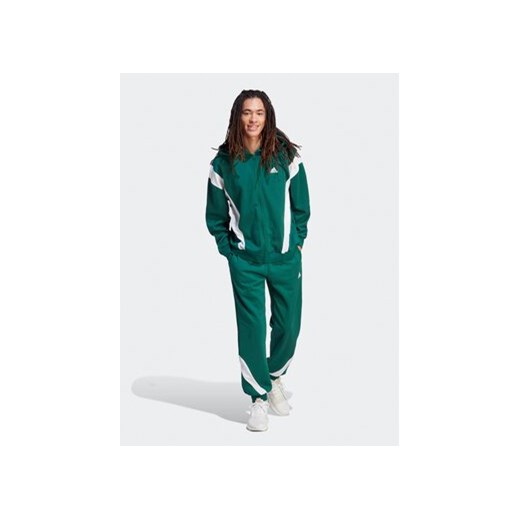 adidas Dres Sportswear Fleece IJ6068 Zielony Regular Fit ze sklepu MODIVO w kategorii Dresy męskie - zdjęcie 169529466