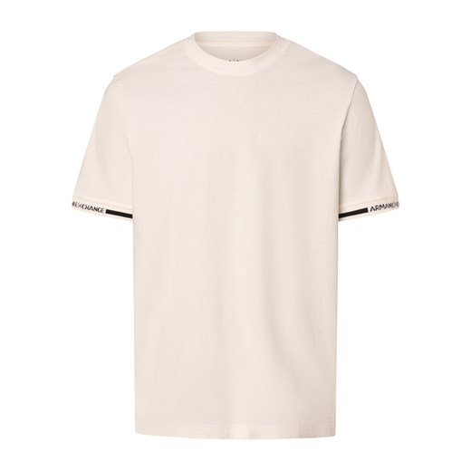 Armani Exchange Koszulka męska Mężczyźni Bawełna écru jednolity ze sklepu vangraaf w kategorii T-shirty męskie - zdjęcie 169530078