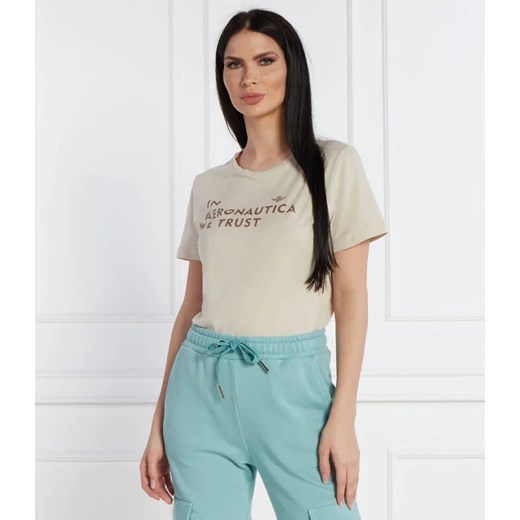 Aeronautica Militare T-shirt | Regular Fit ze sklepu Gomez Fashion Store w kategorii Bluzki damskie - zdjęcie 169530399