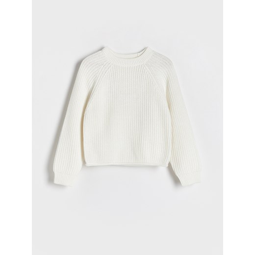 Reserved - Klasyczny sweter w paski - złamana biel Reserved 140 (9 lat) Reserved