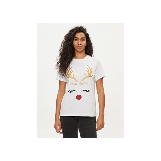 Pieces T-Shirt 17121020 Biały Regular Fit ze sklepu MODIVO w kategorii Bluzki damskie - zdjęcie 169536089