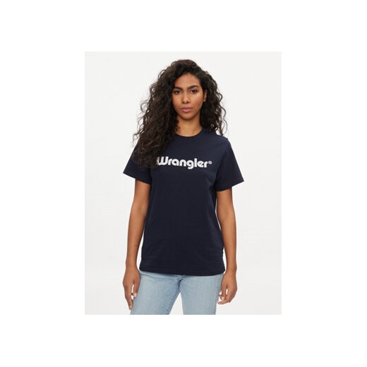 Wrangler T-Shirt 112352289 Granatowy Regular Fit ze sklepu MODIVO w kategorii Bluzki damskie - zdjęcie 169536585