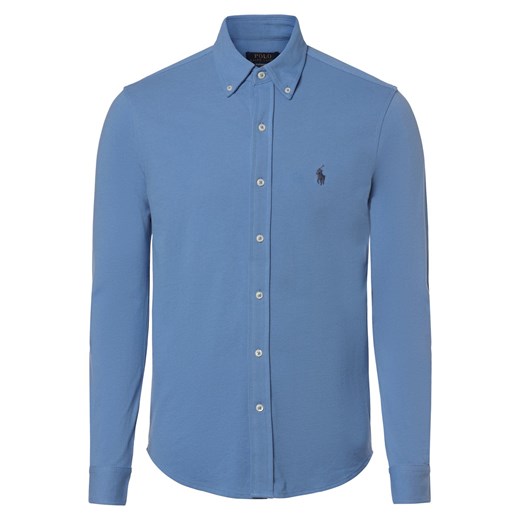 Polo Ralph Lauren Koszula męska Mężczyźni Slim Fit Bawełna niebieski jednolity ze sklepu vangraaf w kategorii Koszule męskie - zdjęcie 169536975