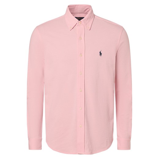 Polo Ralph Lauren Koszula męska Mężczyźni Slim Fit Bawełna różowy jednolity ze sklepu vangraaf w kategorii Koszule męskie - zdjęcie 169536978