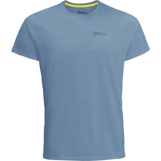 Niebieski t-shirt męski Jack Wolfskin z krótkim rękawem 