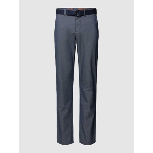 Spodnie materiałowe o kroju slim fit z fakturowanym wzorem ze sklepu Peek&Cloppenburg  w kategorii Spodnie męskie - zdjęcie 169540585