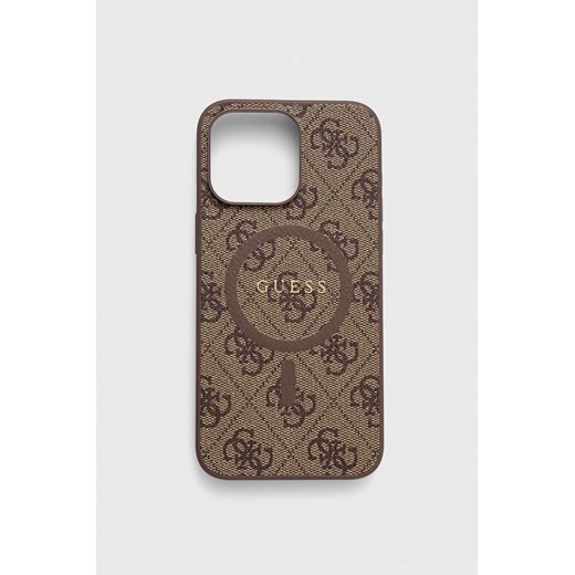 Guess etui na telefon iPhone 15 Pro Max 6,7&quot; kolor brązowy Guess ONE ANSWEAR.com