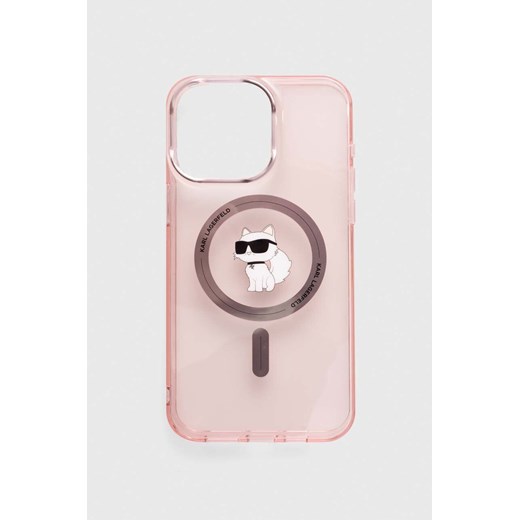 Karl Lagerfeld etui na telefon iPhone 15 Pro Max 6.7&quot; kolor różowy Karl Lagerfeld ONE ANSWEAR.com