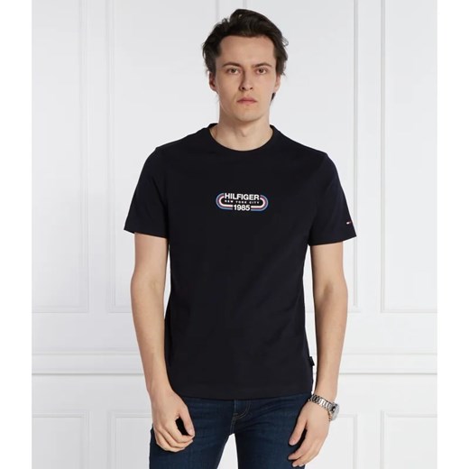 T-shirt męski czarny Tommy Hilfiger z krótkim rękawem