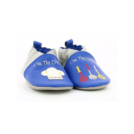 Robeez Skórzane buty &quot;I am the Chef&quot; w kolorze szaro-niebieskim do raczkowania ze sklepu Limango Polska w kategorii Buciki niemowlęce - zdjęcie 169553768