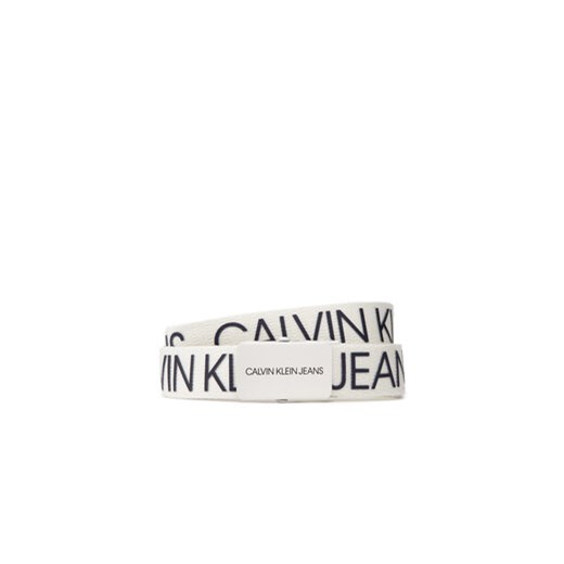 Calvin Klein Jeans Pasek Dziecięcy Canvas Logo Belt IU0IU00125 Biały L_XL MODIVO
