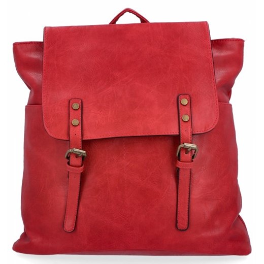 Stylowy Plecak Damski XL firmy Hernan Czerwony (kolory) ze sklepu torbs.pl w kategorii Plecaki - zdjęcie 169555595