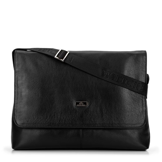 Męska torba na laptopa 11’’/12’’ skórzana na ramię czarna ze sklepu WITTCHEN w kategorii Torby na laptopa - zdjęcie 169556345