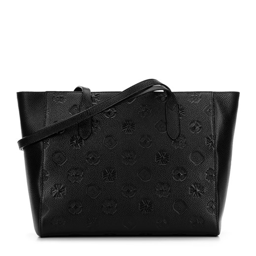 Torebka shopperka ze skóry w monogram czarna ze sklepu WITTCHEN w kategorii Torby Shopper bag - zdjęcie 169556659