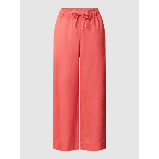 Spodnie lniane z szeroką nogawką o długości 3/4 ze sklepu Peek&Cloppenburg  w kategorii Spodnie damskie - zdjęcie 169557779