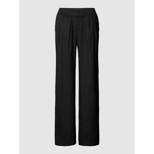 Spodnie lniane o kroju regular fit w jednolitym kolorze model ‘Summer’ ze sklepu Peek&Cloppenburg  w kategorii Spodnie damskie - zdjęcie 169557846