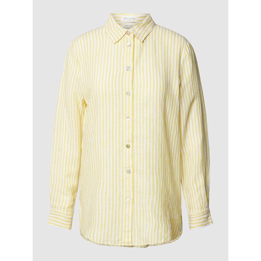 Bluzka lniana ze wzorem w paski ze sklepu Peek&Cloppenburg  w kategorii Koszule damskie - zdjęcie 169557887