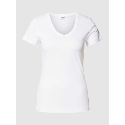 T-shirt z dekoltem w zaokrąglony serek ze sklepu Peek&Cloppenburg  w kategorii Bluzki damskie - zdjęcie 169558175