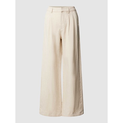 Spodnie z szerokimi nogawkami w jednolitym kolorze ze sklepu Peek&Cloppenburg  w kategorii Spodnie damskie - zdjęcie 169558219