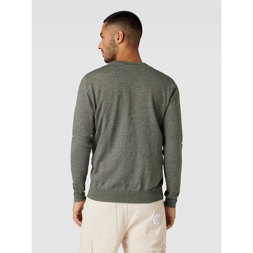 Sweter z dzianiny z efektem melanżu model ‘Bruton’ L wyprzedaż Peek&Cloppenburg 
