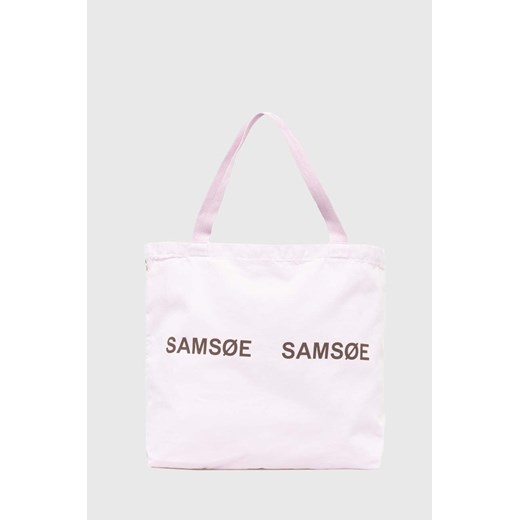 Samsoe Samsoe torebka FRINKA kolor różowy F20300113 ze sklepu PRM w kategorii Torby materiałowe - zdjęcie 169564397