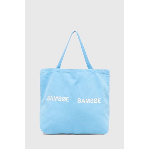 Samsoe Samsoe torebka FRINKA kolor niebieski F20300113 ze sklepu PRM w kategorii Torby materiałowe - zdjęcie 169564399