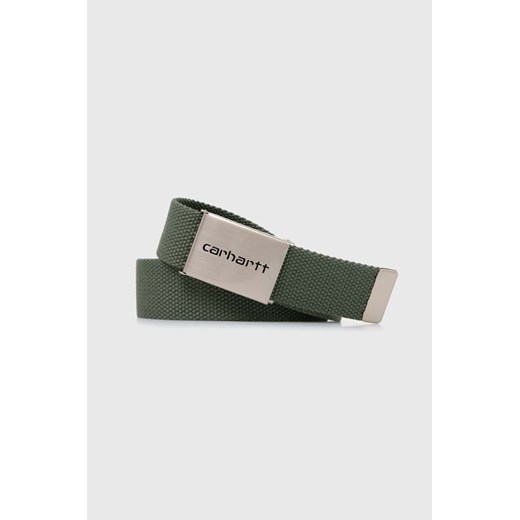 Carhartt WIP pasek Clip Belt Chrome kolor zielony I019176.1YFXX ze sklepu PRM w kategorii Paski damskie - zdjęcie 169564615
