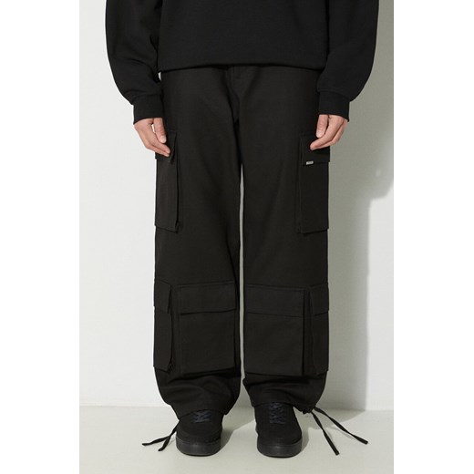 Represent spodnie bawełniane Baggy Cargo Pant kolor czarny w fasonie cargo MLM521.01 ze sklepu PRM w kategorii Spodnie męskie - zdjęcie 169564645