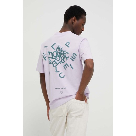 Filling Pieces t-shirt bawełniany męski kolor fioletowy z nadrukiem 74405001651 ze sklepu PRM w kategorii T-shirty męskie - zdjęcie 169564677