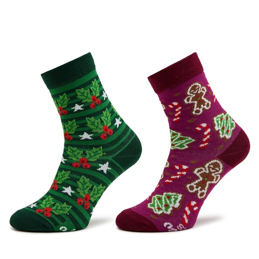 Zestaw 2 par wysokich skarpet dziecięcych Rainbow Socks Xmas Socks Balls Kids Gift Pak 2 Kolorowy ze sklepu eobuwie.pl w kategorii Skarpetki dziecięce - zdjęcie 169566628