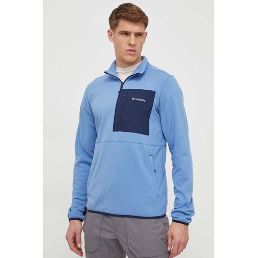 Columbia bluza sportowa Columbia Hike kolor niebieski gładka 2057443 ze sklepu ANSWEAR.com w kategorii Bluzy męskie - zdjęcie 169567497