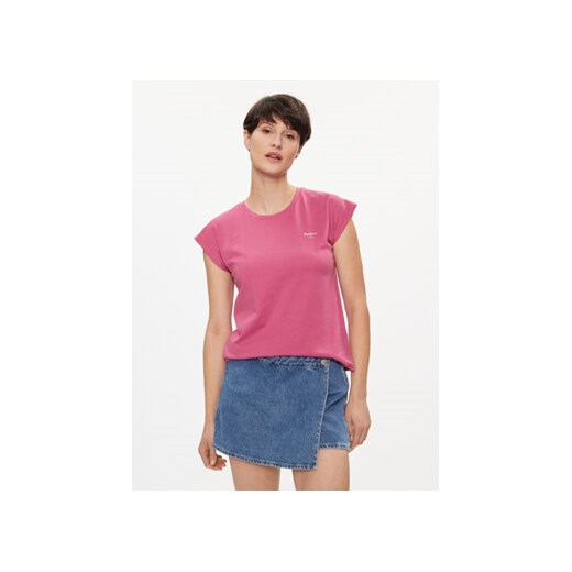 Pepe Jeans T-Shirt Lory PL505853 Różowy Regular Fit ze sklepu MODIVO w kategorii Bluzki damskie - zdjęcie 169570168