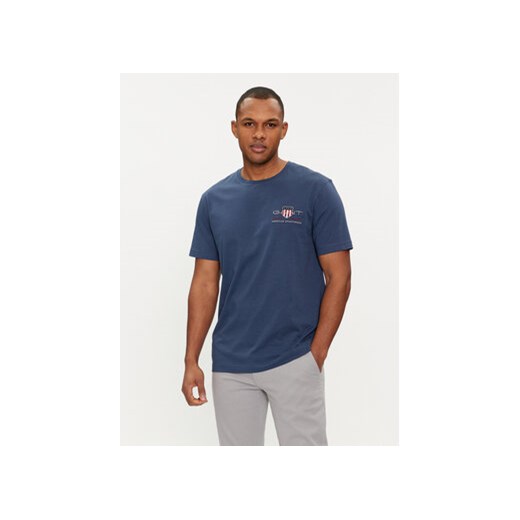 Gant T-Shirt Archive Shield 2067004 Niebieski Regular Fit ze sklepu MODIVO w kategorii T-shirty męskie - zdjęcie 169570246