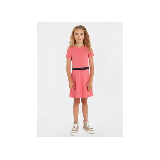 Tommy Hilfiger Sukienka codzienna Essential Skater KG0KG07776 M Różowy Regular Fit ze sklepu MODIVO w kategorii Sukienki dziewczęce - zdjęcie 169570266