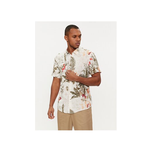 Guess Koszula M4GH69 WD4Z2 Écru Slim Fit ze sklepu MODIVO w kategorii Koszule męskie - zdjęcie 169570358