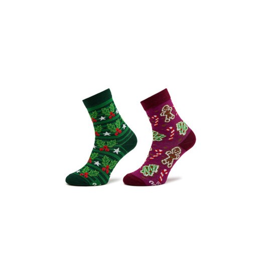 Rainbow Socks Zestaw 2 par wysokich skarpet dziecięcych Xmas Socks Balls Kids Gift Pak 2 Kolorowy ze sklepu MODIVO w kategorii Skarpetki dziecięce - zdjęcie 169570636