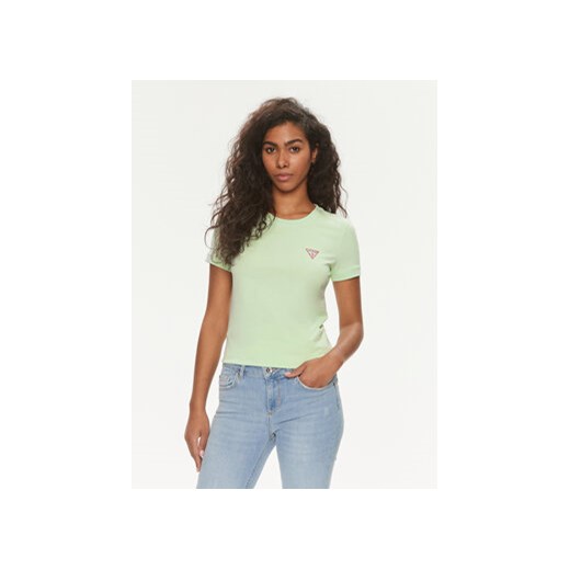 Guess T-Shirt W2YI44 J1314 Zielony Slim Fit ze sklepu MODIVO w kategorii Bluzki damskie - zdjęcie 169570718