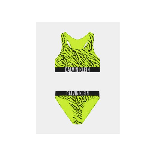 Calvin Klein Swimwear Strój kąpielowy KY0KY00056 Zielony ze sklepu MODIVO w kategorii Stroje kąpielowe - zdjęcie 169570815