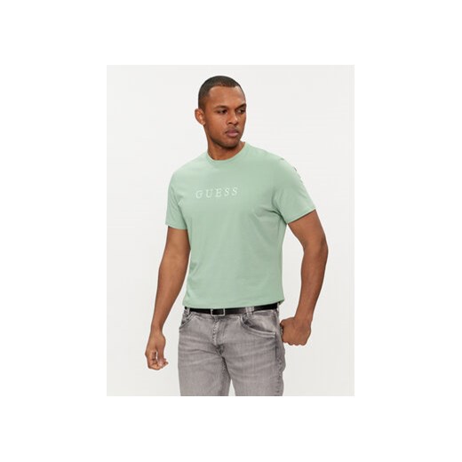 Guess T-Shirt M2BP47 K7HD0 Zielony Slim Fit ze sklepu MODIVO w kategorii T-shirty męskie - zdjęcie 169570859