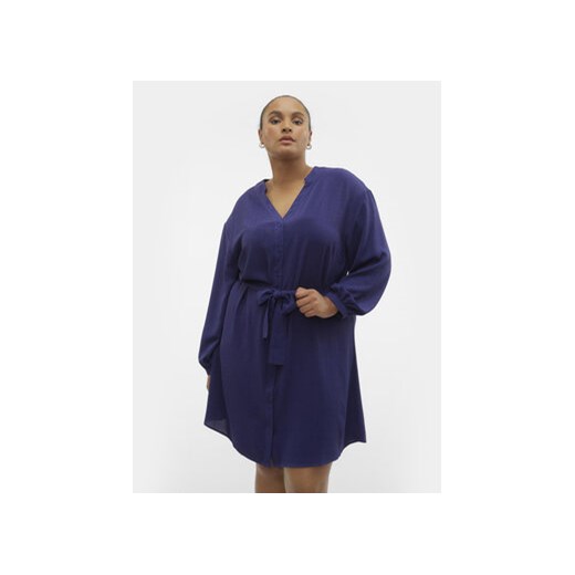 Vero Moda Curve Sukienka koszulowa 10299117 Niebieski Regular Fit ze sklepu MODIVO w kategorii Sukienki - zdjęcie 169570938