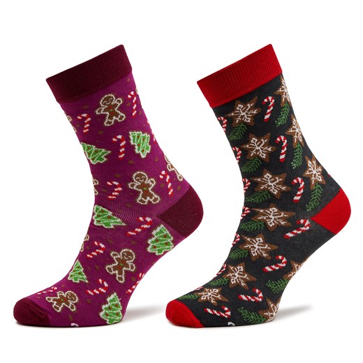 Zestaw 2 par wysokich skarpet męskich Rainbow Socks Xmas Socks Balls Adults Gifts Pak 2 Zielony ze sklepu eobuwie.pl w kategorii Skarpetki męskie - zdjęcie 169579825