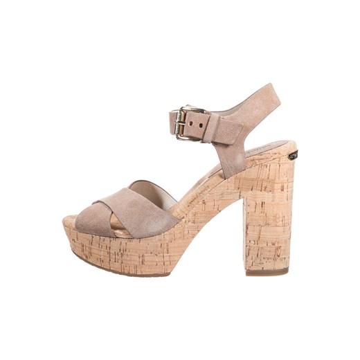 MICHAEL Michael Kors NATALIA Sandały na obcasie dark khaki zalando abstrakcyjne wzory