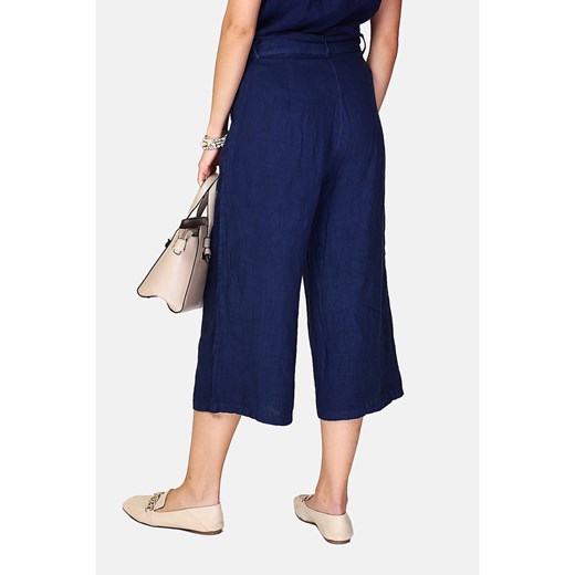 Le Jardin du Lin Lniane spodnie w kolorze granatowym Le Jardin Du Lin 40 wyprzedaż Limango Polska