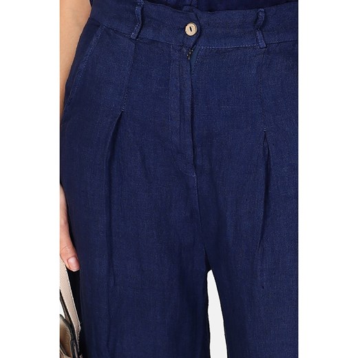 Le Jardin du Lin Lniane spodnie w kolorze granatowym Le Jardin Du Lin 40 wyprzedaż Limango Polska