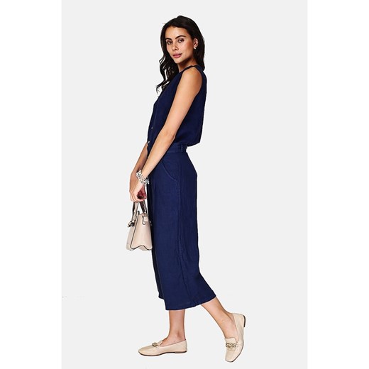 Le Jardin du Lin Lniane spodnie w kolorze granatowym Le Jardin Du Lin 42 okazyjna cena Limango Polska