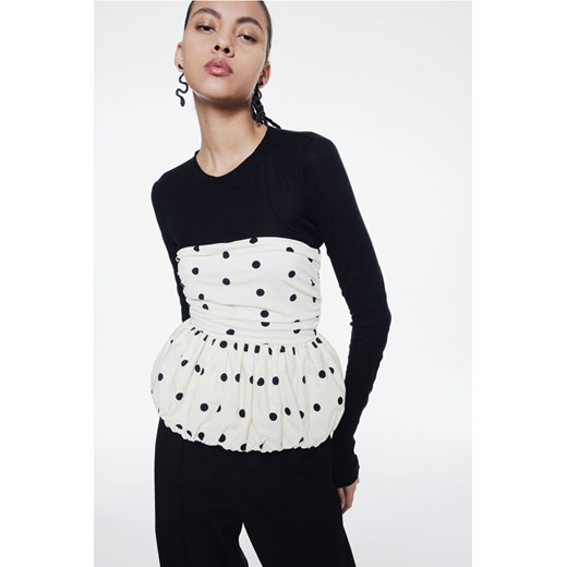 H & M - Bombkowy top bandeau - Biały ze sklepu H&M w kategorii Bluzki damskie - zdjęcie 169590445
